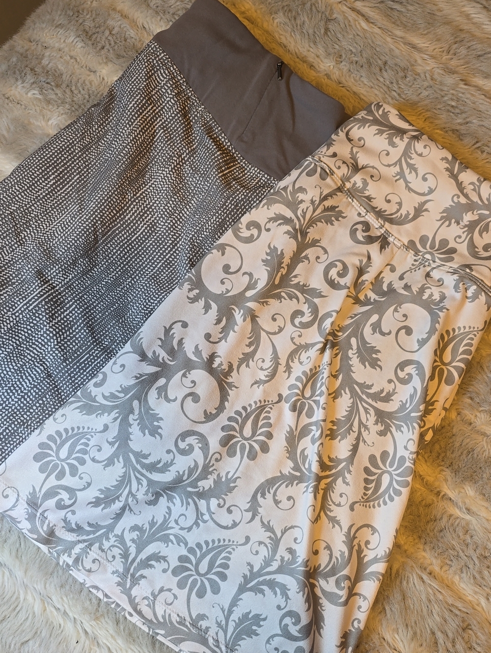 Gray Floral-Print A-Line Skirt — Versatile Day-to-Evening Style